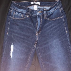 Low waisted somewhat ripped refuge skinny jeans